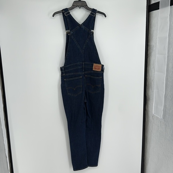 Levis Women's Skinny Dark Blue Denim Overalls Skinny Dip SZ 29 - Picture 11 of 12